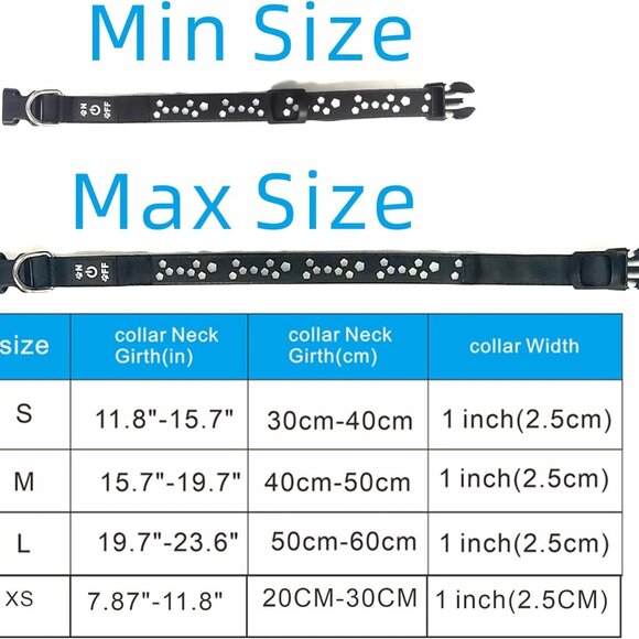 DOGLED Flashing LED Dog Collar Medium Green Fits 15.7-19.7" Neck NEW Pentagon - Picture 10 of 14